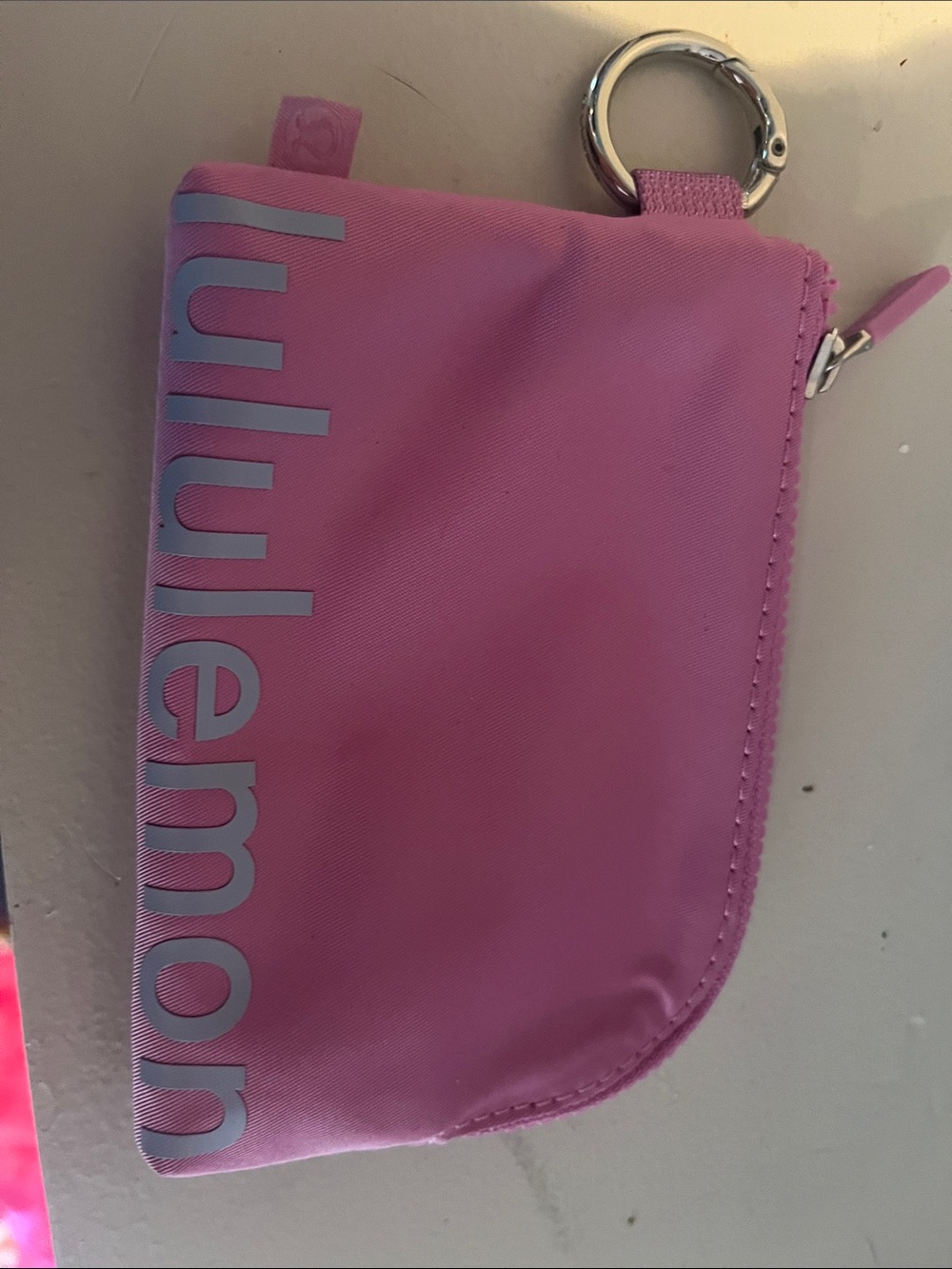 lululemon athletica Pink Zip Key Pouch with Ring